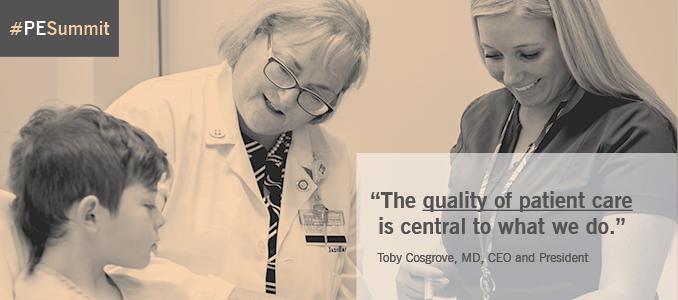 ClevelandClinic's tweet photo. [EMPATHY AMPLIFIED] What's most important to @TobyCosgroveMD at #PESummit: http://t.co/oyarXNGoVr