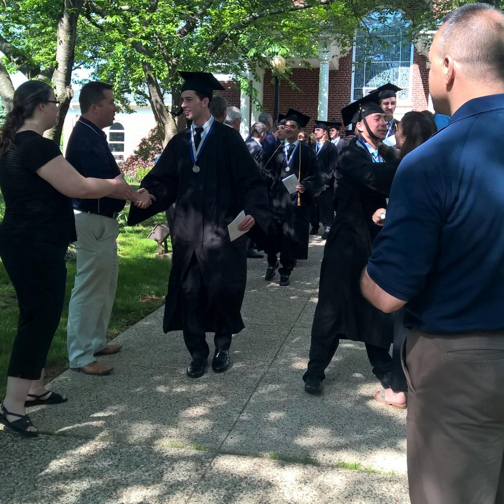 MalvernPrep's tweet photo. Faculty and Staff congratulating members of the Class of 2015 following Senior Tribute. http://t.co/7qldX50zVs