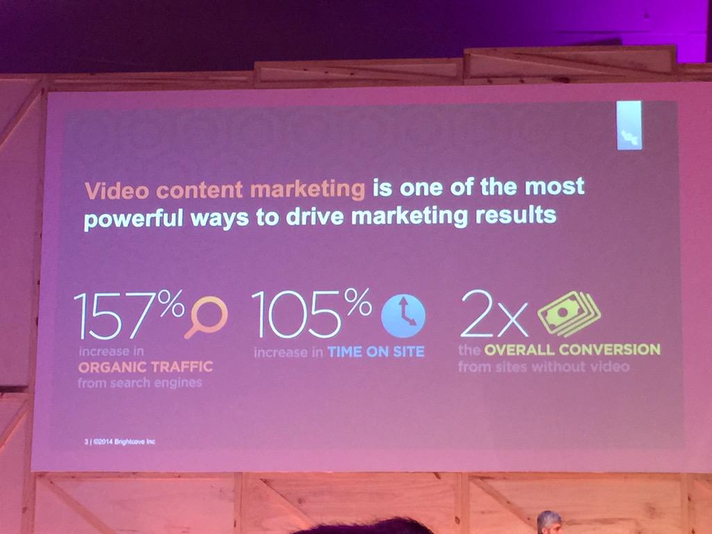 caique's tweet image. Video content marketing aumenta a conversão em 100% #proxxima2015