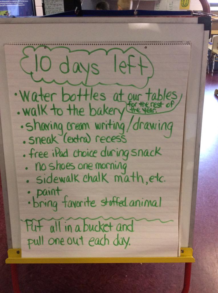 tshulvey1's tweet photo. We brainstormed some things we still want to do before our school year ends.  We will pull one out each day! http://t.co/SjQNeFW15i