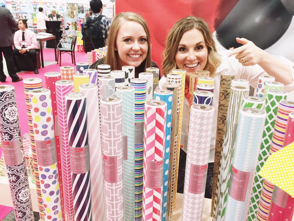 BeckyHigginsLLC's tweet image. I found the @Loft213 booth! These guys make the stone wrapping paper that I LOVE. #NSS2015 #NSS