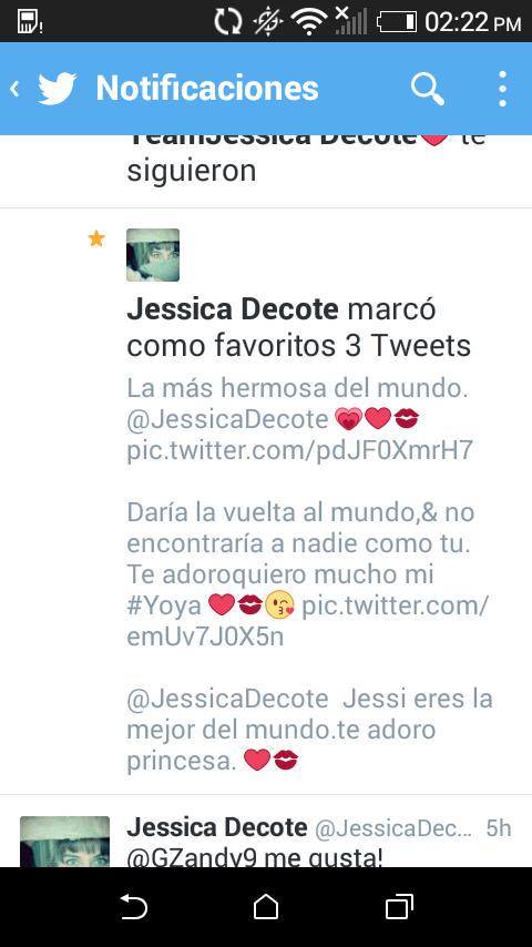 GSandy09's tweet image. Ella marco mis tuits,como favoritos. 😱😱😱😱
Te adoro @JessicaDecote