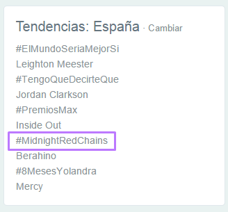 MidnightRed_Spa's tweet photo. ¡Interrumpo un momento el fangirleo para avisar de que somos TT con #MidnightRedChains! http://t.co/Eds41AfpVw
