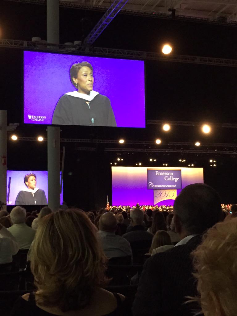 chrissy9876's tweet photo. Amazing commencement speech by @RobinRoberts at the @EmersonCollege graduation! Can we be friends? @GMA http://t.co/PAO51WO2uA