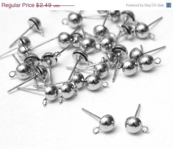 mixnmatchetsy's tweet image. SALE 40 pcs (20 pairs) Silver Ball Stud Earrings Post, 6mm Haft Ball wi… etsy.me/1GjslI4 #Etsy #EarringPosts