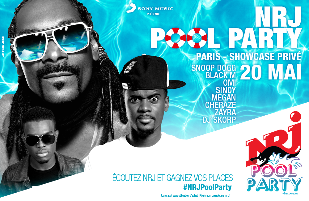 VolumLeMedia's tweet photo. RT &amp; Follow @pure_break pour gagner 1x2 places pour le concert privé de Snoop Dogg du 20/5 à Paris #NRJPoolParty ! http://t.co/MUzjCHHtA0