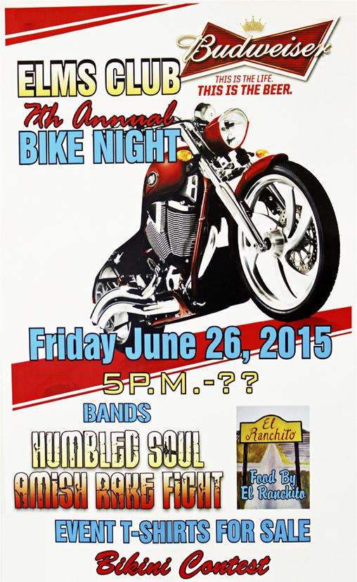 CrestonIowa's tweet photo. BIKE NIGHT Fri., June 26, 2015. Bands Humbled Soul &amp; Amish Rake Fight. El Ranchito. Event T-Shirts. Bikini Contest!!! http://t.co/abQK65raHM