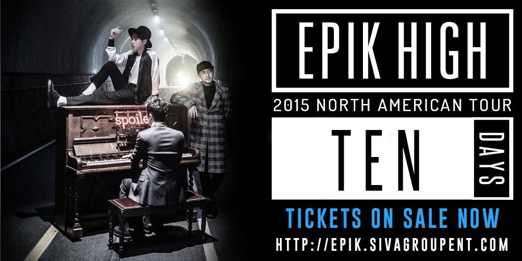 epiktour2015's tweet photo. ARE YOU READY? It’s the OFFICIAL 10-DAY MARK until #EPIKHIGH embarks on their highly anticipated NORTH AMERICAN TOUR! http://t.co/ZILQCaNcOY