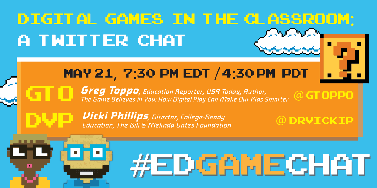 GlassLabGames's tweet photo. If you're into #GBL, join @gatesed @drvickip &amp; @gtoppo for an #EdGameChat on 5/21:   http://t.co/akUJ3qf8ZQ" http://t.co/GZ4pbEMXP9 #edtech