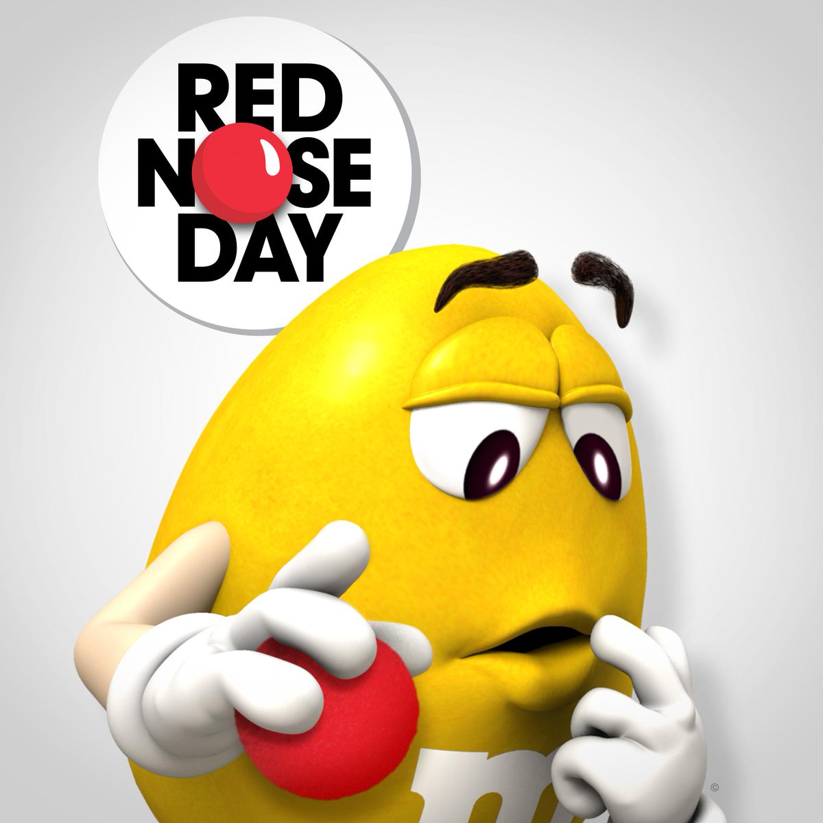 mmschocolate's tweet photo. How do you make your friends laugh? Show me with #MakeMLaugh &amp; M&amp;M’S will donate $1 to #RedNose Day! – Yellow http://t.co/1rlyThVjZR