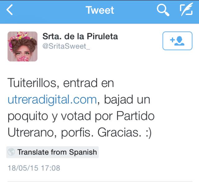 PartidoUtrerano's tweet photo. Más triste que mendigar un voto en una encuesta online, @SritaSweet_. 

#VotaPartidoUretrano http://t.co/Ra3AJlfR0D