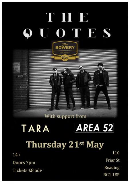 TheQuotesBand's tweet photo. This Thursday we return to Reading to play @BoweryDistrict tickets available from here - http://t.co/SffpjWMgXh http://t.co/DauYDpAqAa