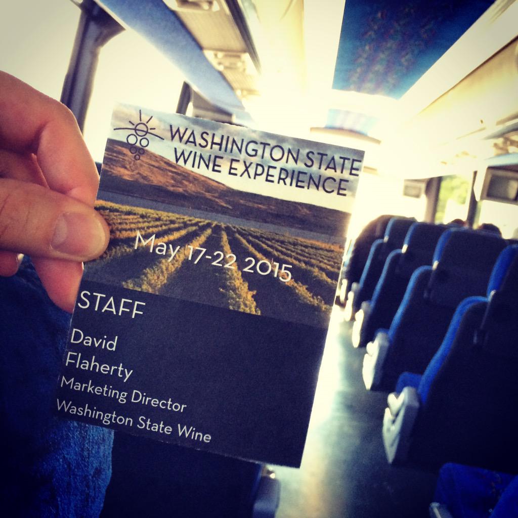 grapesandgrains's tweet photo. Bus is a-rollin. 5 days in wine country begins with 49 international trade and media from 11 countries. #WSWE15 http://t.co/4zx0iYtb4t