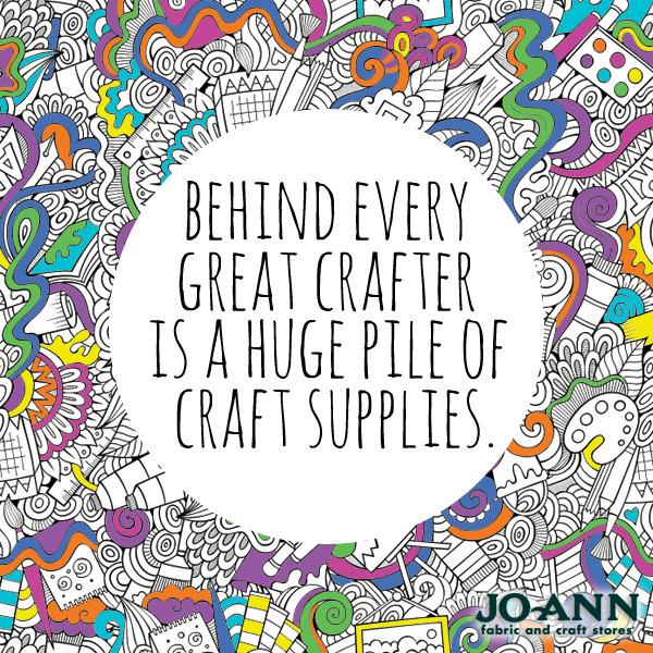 JoAnn_Stores's tweet photo. Our #MondayMantra: Behind every great crafter is a huge pile of craft supplies! http://t.co/XagTAzcGno