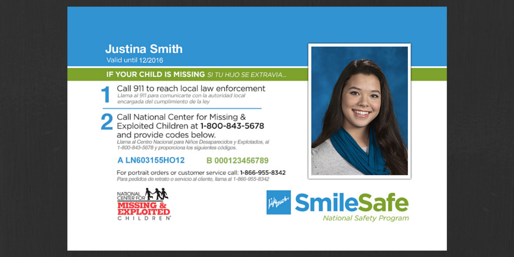 Lifetouch's tweet image. Did you know? We offer a free #SmileSafe photo ID card with our student pictures in the fall: bit.ly/1EHcSAF