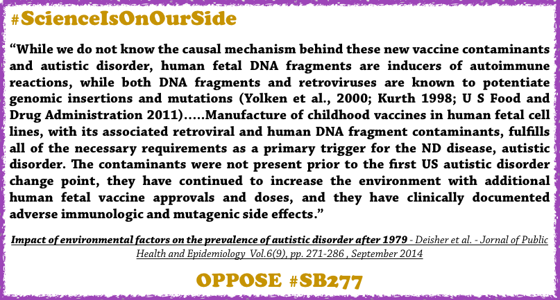 Iridispcablin's tweet photo. More than just religion. #ScienceIsOnOurSide OPPOSE #SB277 http://t.co/iTBONg1Ij1