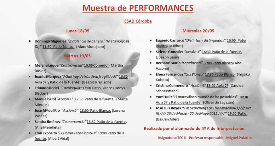 Prensa_ESADCor's tweet photo. Mañana por la tarde, a partir de las 16:00h, ronda de Performance a cargo de los alumnos de 4A. http://t.co/yKwH7CARqw
