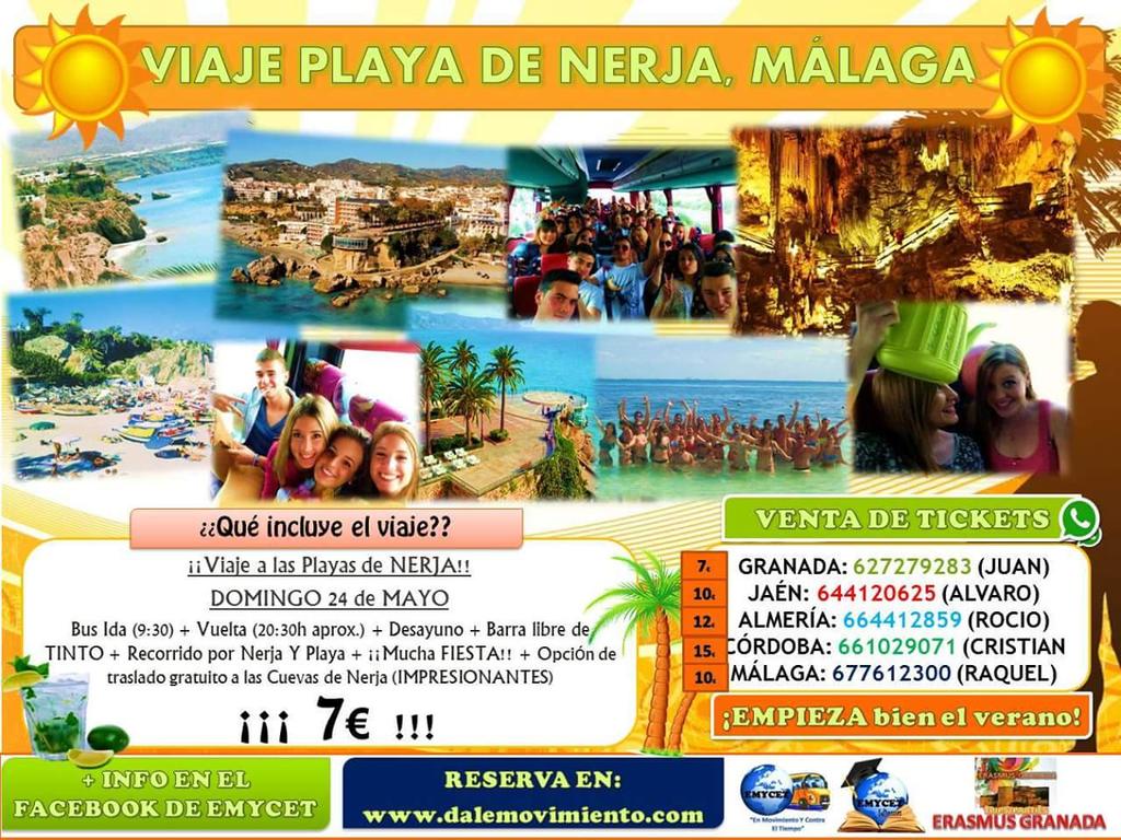 emycet_malaga's tweet photo. Viaje a la PLAYA DE NERJA este domingo por solo 10€!!!! http://t.co/kMqY2gGlSm