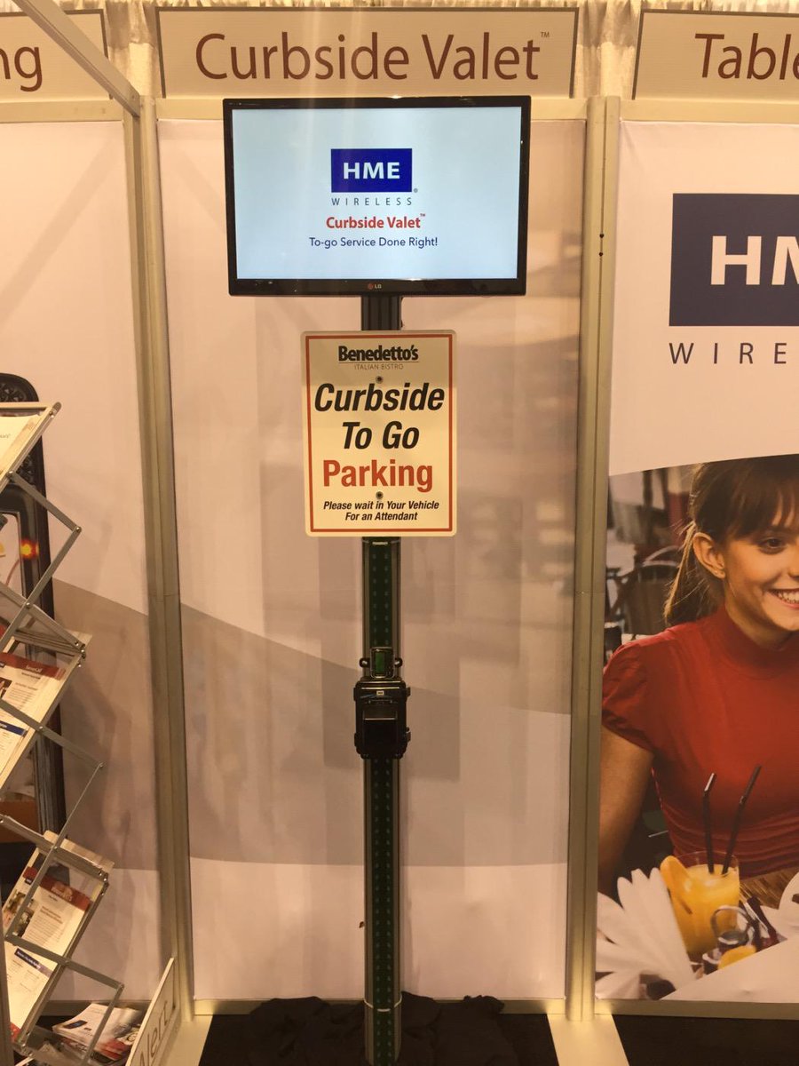 HMEWireless's tweet photo. Curbside Valet, new technology for to increase revenue for your curbside, to-go, service #NRAShow2015 http://t.co/pUBtslixSP