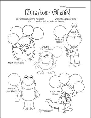 Free Printable of the Week: Number Chat (Grades K-2) ow.ly/N5IiL  #elemchat #mathchat