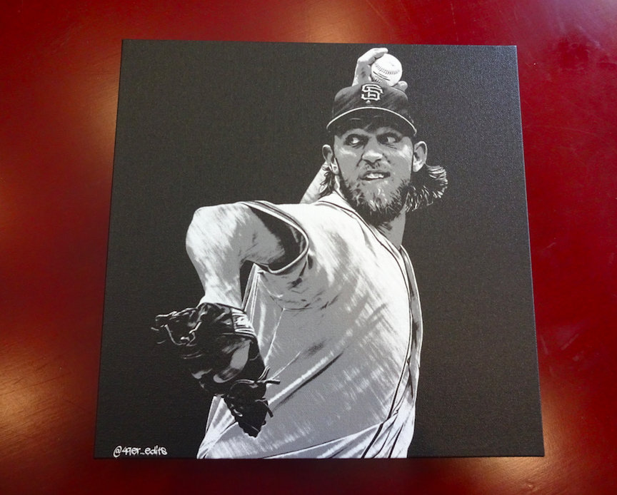 TheGallery_85's tweet photo. This piece captures Bumgarner's determination & poise that make him a star pitcher. Check it out now at #Gallery85! http://t.co/nYey4GuX3Z