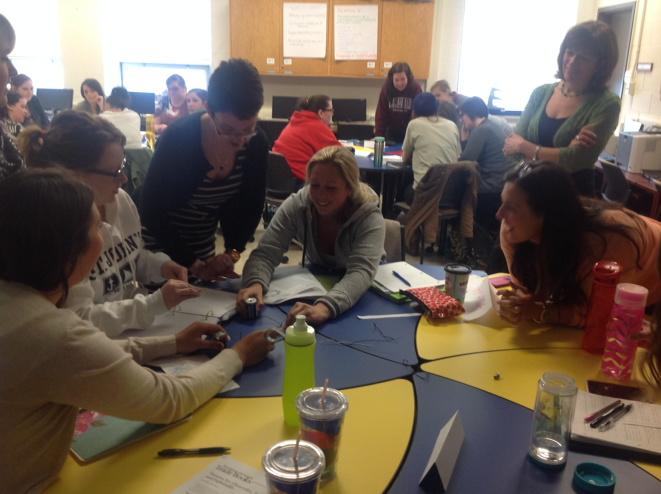 TIA researcher Elaina Johnson inquires with our ED3273 students at MUN today. #stemtia