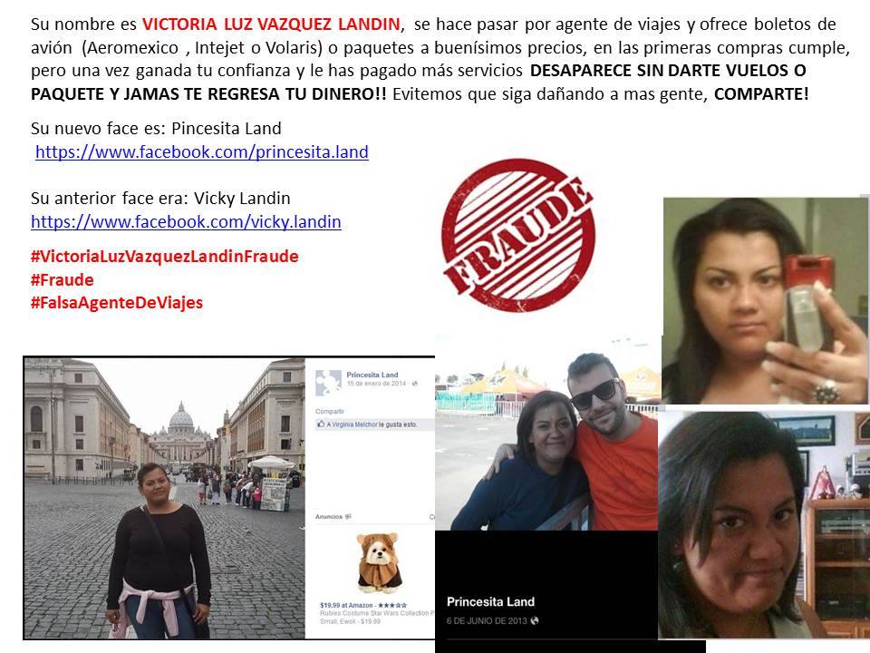 wenbc10's tweet photo. #ElMundoSeriaMejorSi @ManceraMiguelMX me ayudara a detener a #VictoraLuzVazquezLandin #AgenteDeViajesFalso #FRAUDE http://t.co/eybTzQ0qgy