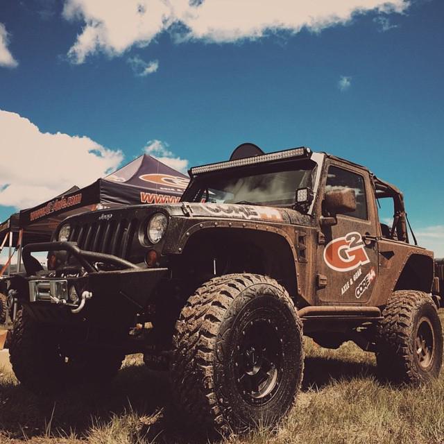 G2Axle's tweet photo. We got our Jeep nice and muddy at the #overlandexpo2015 yesterday! Thanks @trailsoffroad for the photo! #G2 #G2Axle http://t.co/jARkXEEEgx