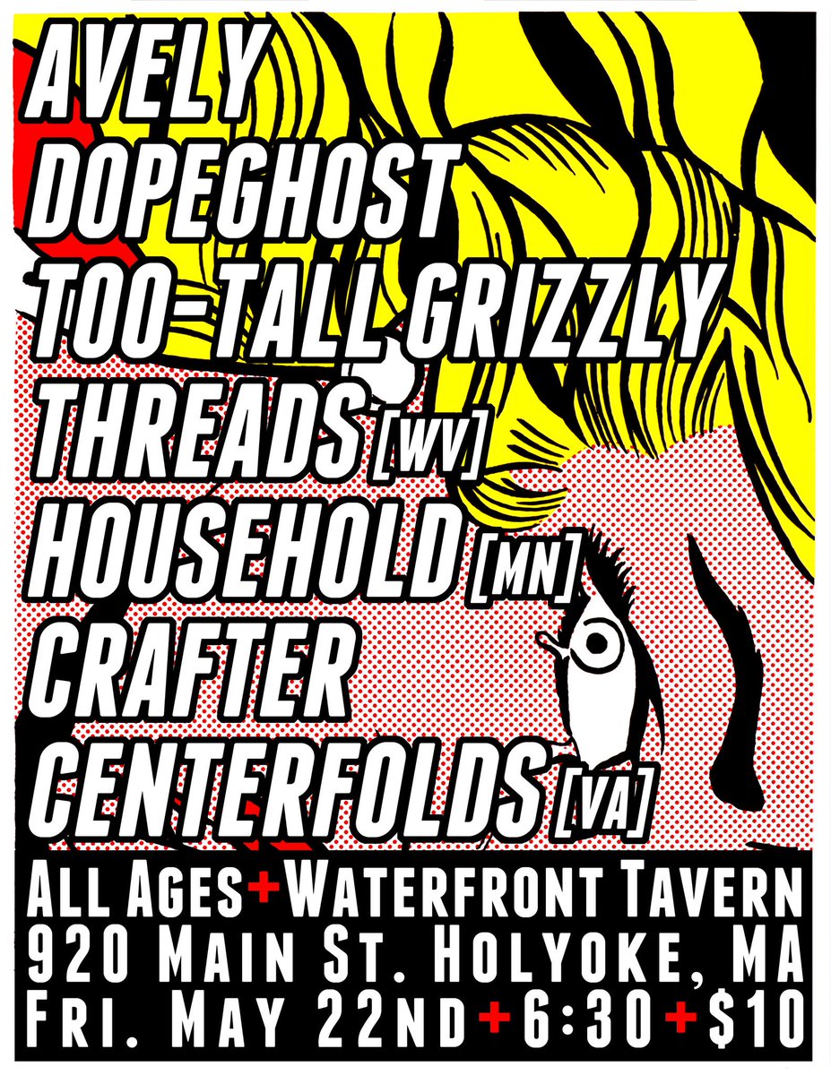 This Friday, May 22nd at the Waterfront: <a href="/AvelyMA/">Avely</a>, <a href="/Threadswv/">Threads</a>, @dopeghostband, <a href="/TooTallGrizzly/">Too Tall Grizzly</a> and more!

$10
6:30 PM