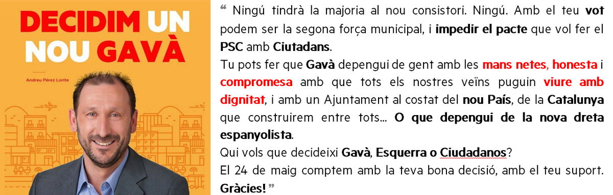 Tens 1 minut? Abans no decideixis el teu vot, et convidem a llegir aquesta reflexió sobre el futur de #Gavà. Gràcies!