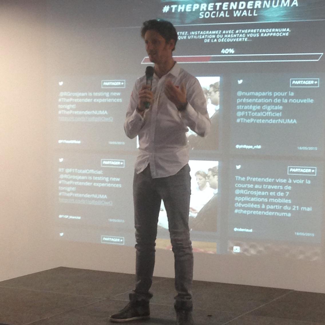 PhKoechlin's tweet photo. Avec @RGrosjean et @F1TotalOfficial : présentation en exclu des applis digitales de la saison F1 #ThepretenderNuma http://t.co/7OtuElJuJN