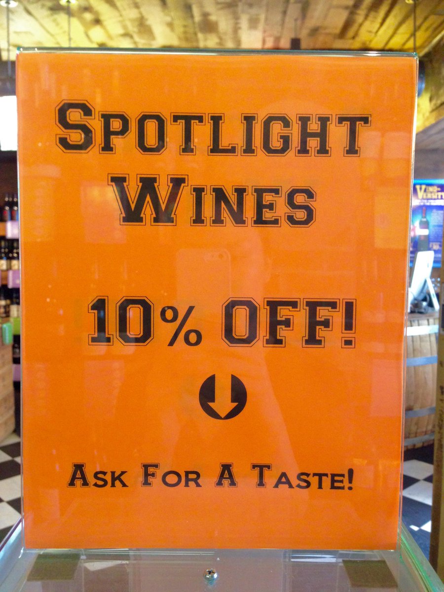 10% off all #SPOTLIGHT Wines at <a href="/VinoVersity/">VinoVersity</a>… Come Try before you Buy! Daily Tasting Available.