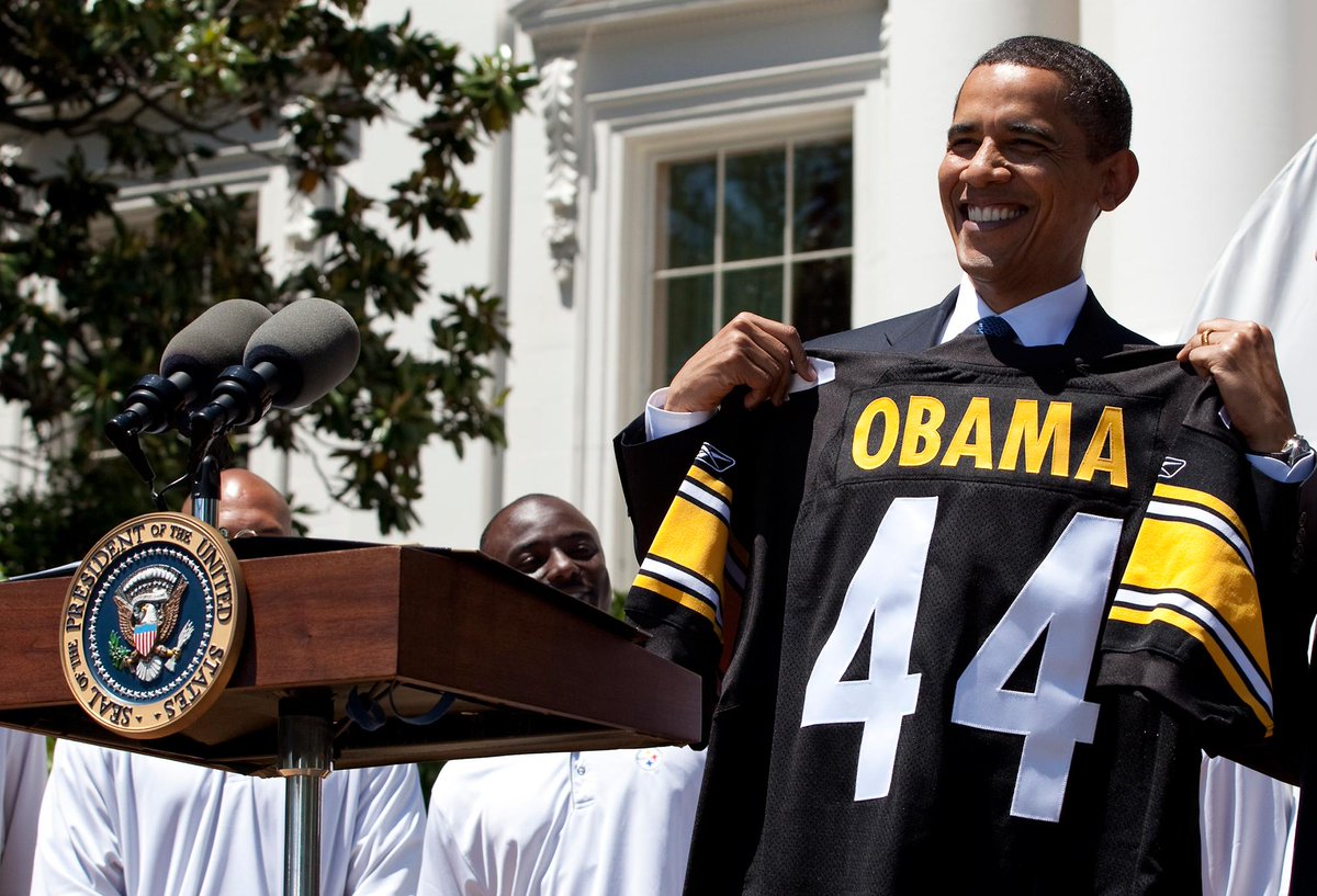 steelers's tweet image. Welcome to Twitter @POTUS, hope to visit you again sometime soon!  #Steelers