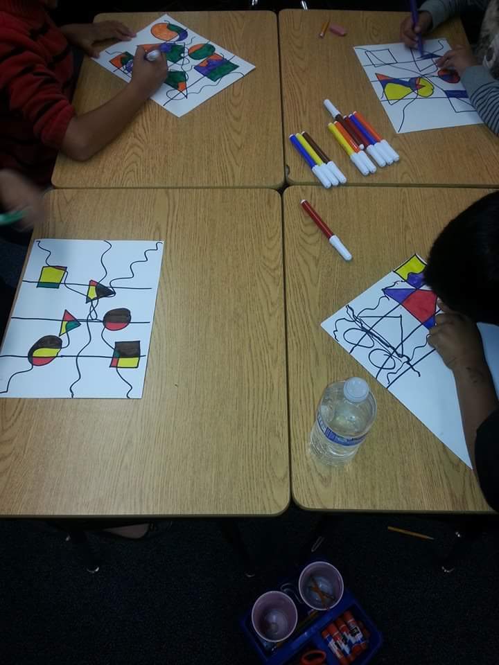 SaraNHHolm's tweet image. #srstem students release standardized testing stress with some abstract art #wearewcsd #steam #teachNVACS