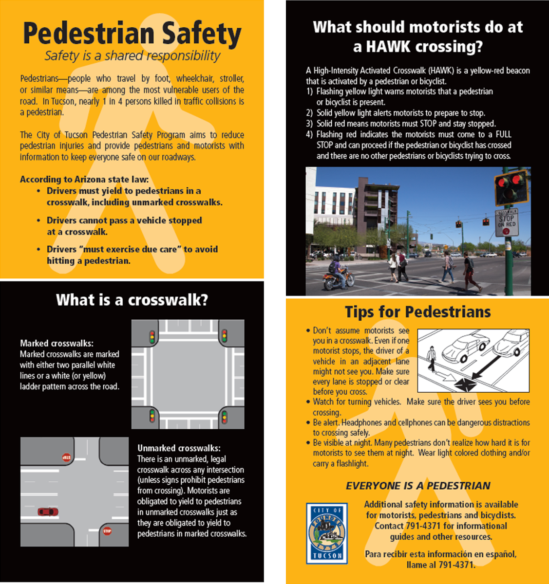 Everyone is a pedestrian! Check out our new pedestrian safety brochure:tucsonaz.gov/files/bicycle/…
