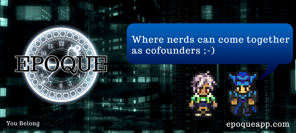 Epoque_app's tweet photo. You know it's usually two disobedient nerds making companies together https://t.co/VGlkJSxu86 http://t.co/J5pOXuDUmA