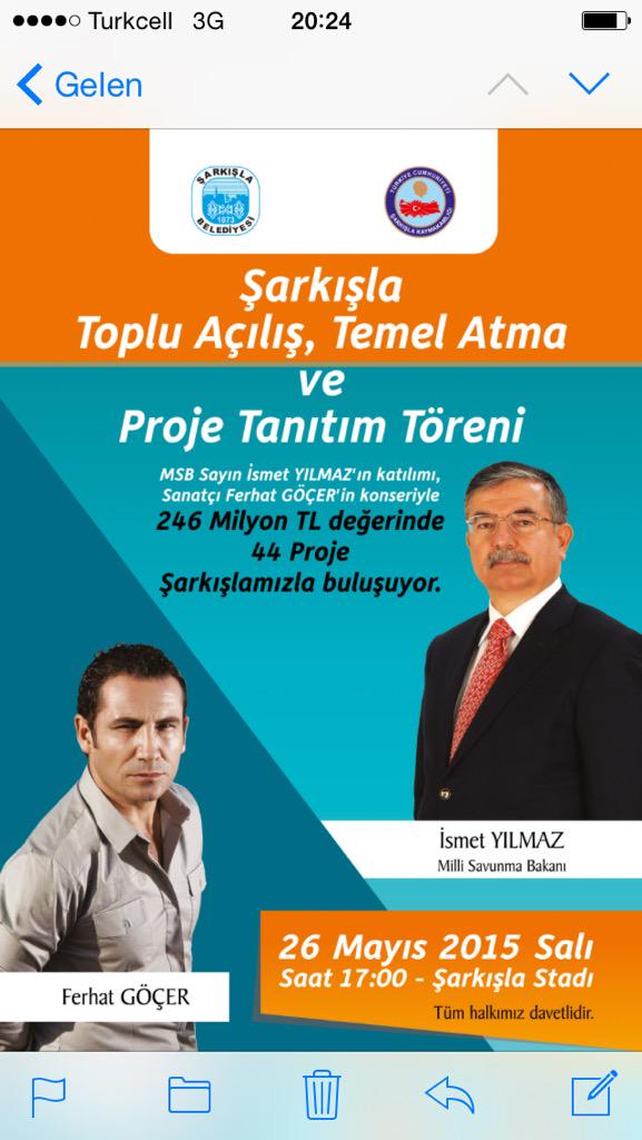 MSB sn.İsmet YILMAZ'ın katılımı Ferhat Göçer konseriyle 246 milyon değerinde 44 proje Şarkışla'ya kazandırılıyor.
