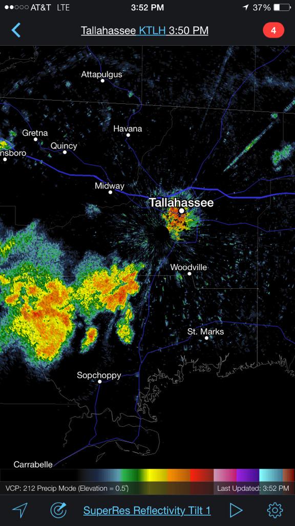 robnucatola's tweet photo. Good thunder shower downtown Tallahassee now. #comeonRAIN #summershowers #SkippedSpring http://t.co/JZ98WJrgyT