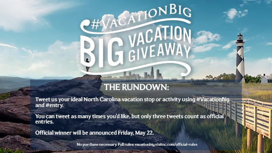 VisitNC's tweet photo. We're giving away a mountains-to-coast big vacation with 22 stops along the way: http://t.co/FK0F0Zkci4 #VacationBIG http://t.co/iMA2VHLlK4