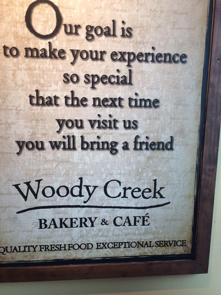 #woodycreek. #DEN Typical bad Airport food & service. Bring a friend? Stupidity at more levels than I care to count