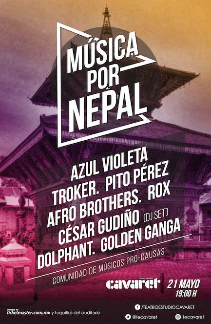 somosrox's tweet photo. Todos por #Nepal, 21 de Mayo @tecavaret 7:00pm, $150 http://t.co/IxMcBueQg5