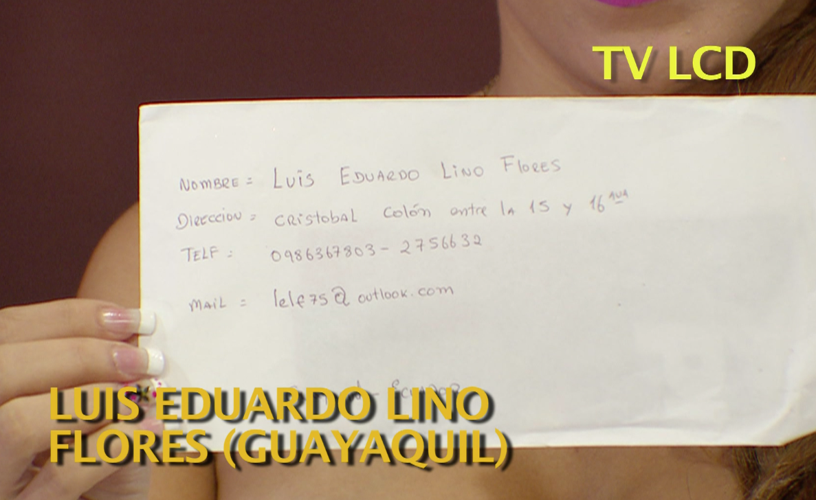 ELCAFE_EC's tweet photo. El ganador de una TV LCD, Luis Eduardo Lino Flores (Guayaquil). http://t.co/ZOIwD2R7tW