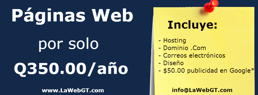 LaWebGT's tweet photo. Paginas Web por solo Q350.00 al año
#disenoweb #paginaswebgautemala http://t.co/RTaCnviXzs