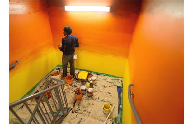 EJlensmen's tweet photo. MT Time-lapse of .@artojay painting a mural showing the forest through the trees http://t.co/7KxZ8nwV8w http://t.co/ieEgmzI5Jt #yegarts