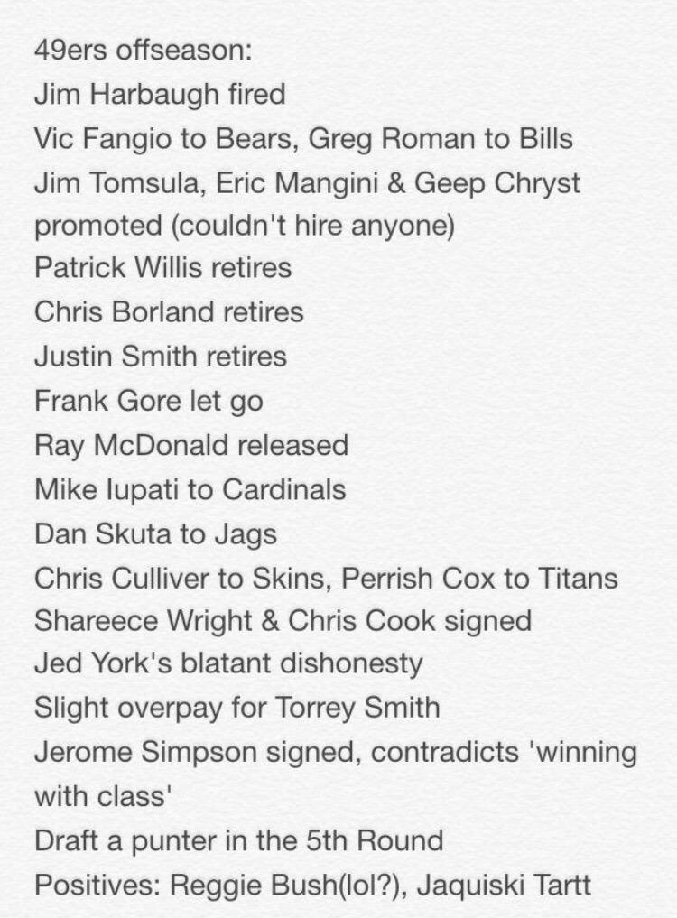 TrashTalkNFL's tweet photo. The #49ers offseason has got to be one of the worst in #NFL history. http://t.co/udW6TOnkbu
