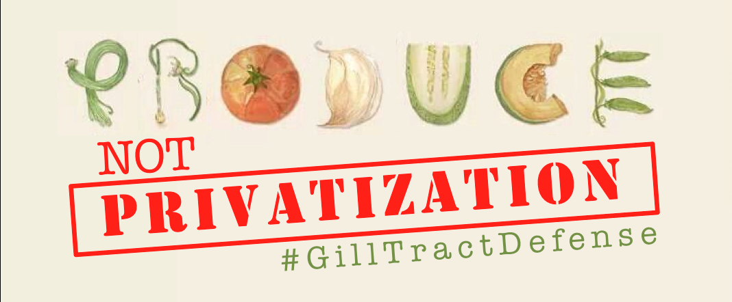 occupyfarm's tweet photo. We want produce not #privatization! This Thurs tell #UCregents: Don't pave the #GillTract. http://t.co/zUls395X9i http://t.co/qBs1CWlrc1
