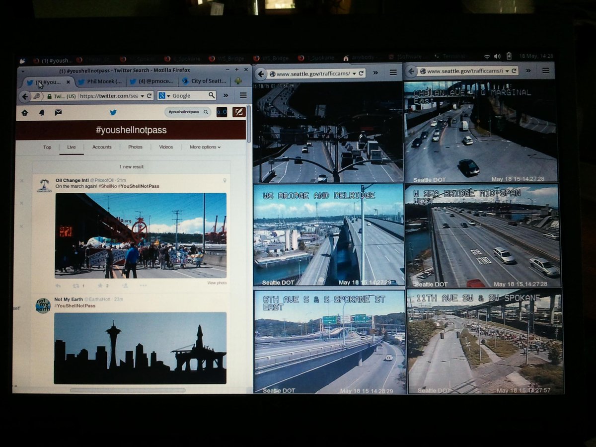 pmocek's tweet image. My view of #YouShellNotPass, hanging out with the jail support phone that never rang. Good work, everybody. #sHellNo