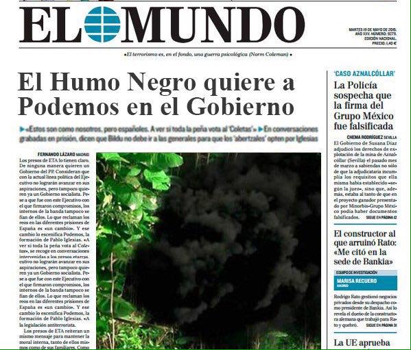 AlberVieira's tweet photo. #ElInmundo #EsAhora24 #AhoraMadridPodemos @elmundoes El @PPopular #Pparticular pide ayuda fumata @PodemosVaticano http://t.co/2mYA8jSxsS