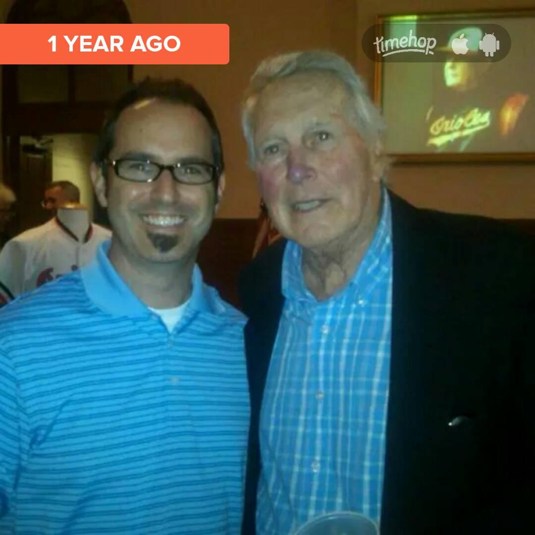 Ironic that this pic popped up from a year ago today. Happy Birthday to Mr. Oriole & a great person, Brooks Robinson. 