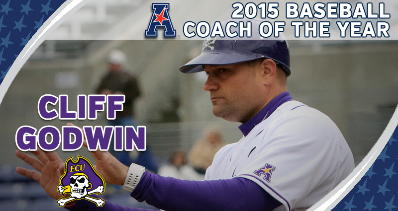 American_BSB's tweet photo. Coach of the Year goes to @ECUBaseball's Cliff Godwin http://t.co/h2PjFAd4Oy http://t.co/O8QRPiBP5S
